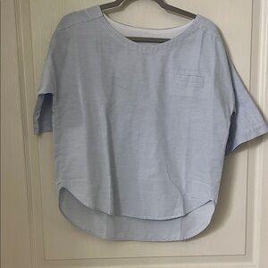 Humanoid Casual Striped Light Blue Women's Tee
